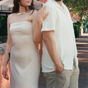 Cream Strapless Sundress